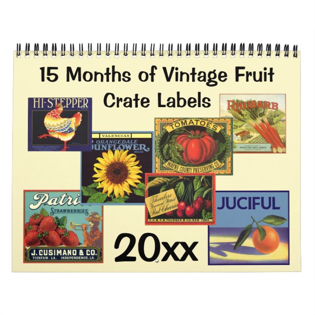 Calendrier Art Étiquette vintage Fruit Crate (Protection)
