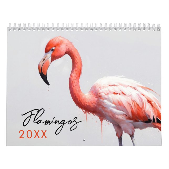 Calendrier Art Flamant rose élégant (Protection)