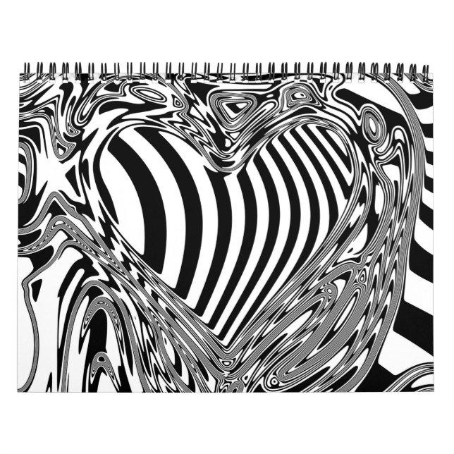 Calendrier Art Géométrique Noir Et Blanc 12 (Protection)