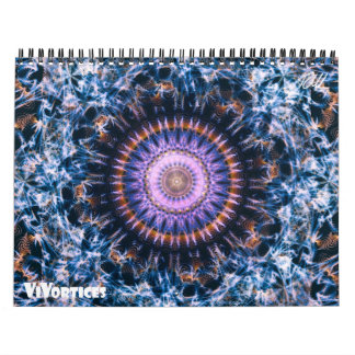 Calendrier Art mandala psychédélique coloré visionnaire
