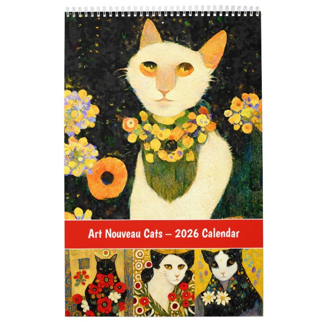 Calendrier Art Nouveau Cats – 2026 Calendar   (Protection)