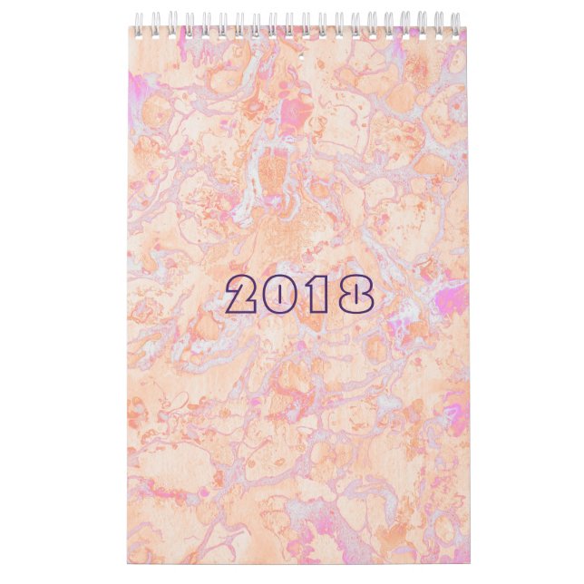 Calendrier Art personnalisé de marbre rétro  (Protection)