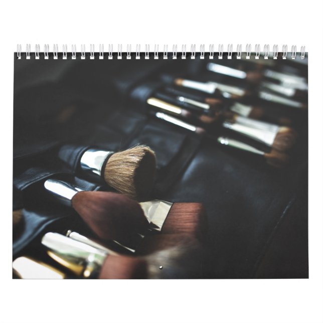 Calendrier Artiste de maquillage noir élégant (Protection)
