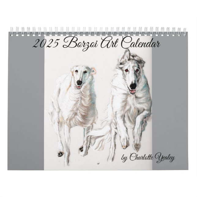 Calendrier artistique de Borzoi 2025 par Charlotte (Protection)