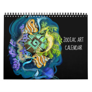 Calendrier artistique de l'astrologie zodiaque