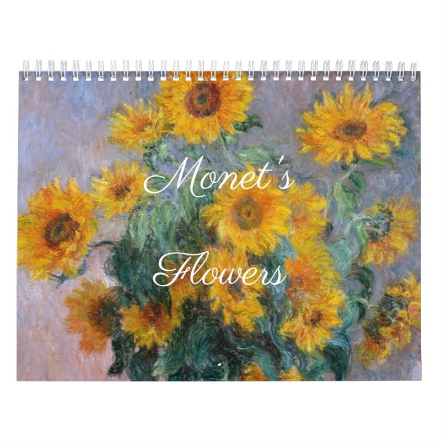 Calendrier artistique des fleurs de Monet (8,5 po  (Protection)