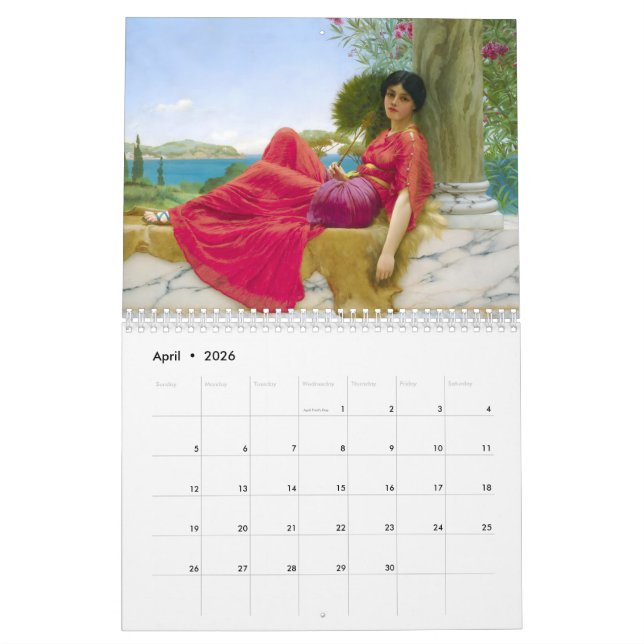 Calendrier artistique John William Godward (Apr 2026)