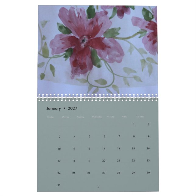 Calendrier Artsy Aquarelle Floral Designer (Jan 2027)