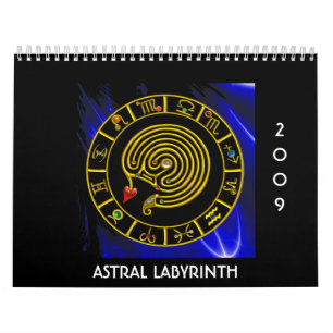 Calendrier ASTRAL LABYRINTH GOLD ZODIAC CHART Astrologie