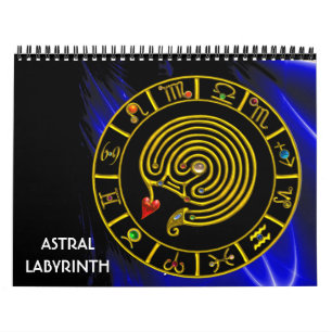 Calendrier ASTRAL LABYRINTH GOLD ZODIAC CHART Astrologie