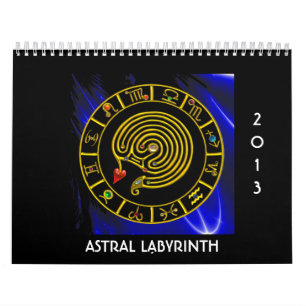 Calendrier ASTRAL LABYRINTH GOLD ZODIAC CHART Astrologie