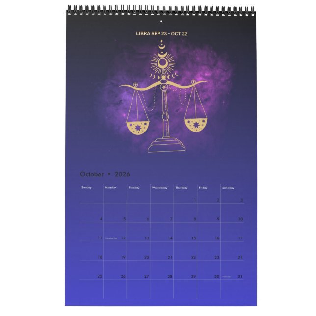 Calendrier Astrology 2026 wall Calendar (Oct 2026)