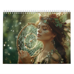 Calendrier Attrape-rêves plume Indien Amérindien Boho