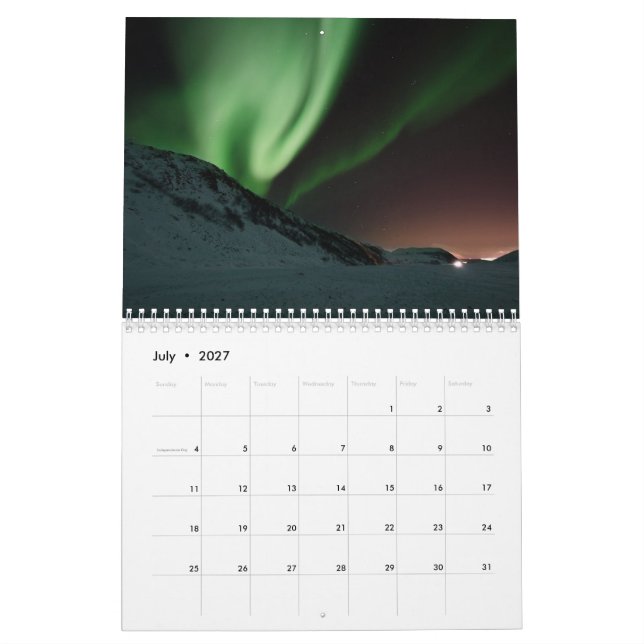 Calendrier Aurora aurores boréales Ciel polaire scandinave (Jul 2027)