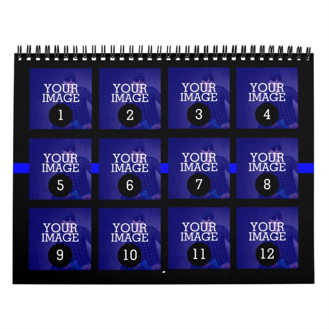 Calendrier Aussi simple que 1 à 12 votre propre photo ligne b (Protection)