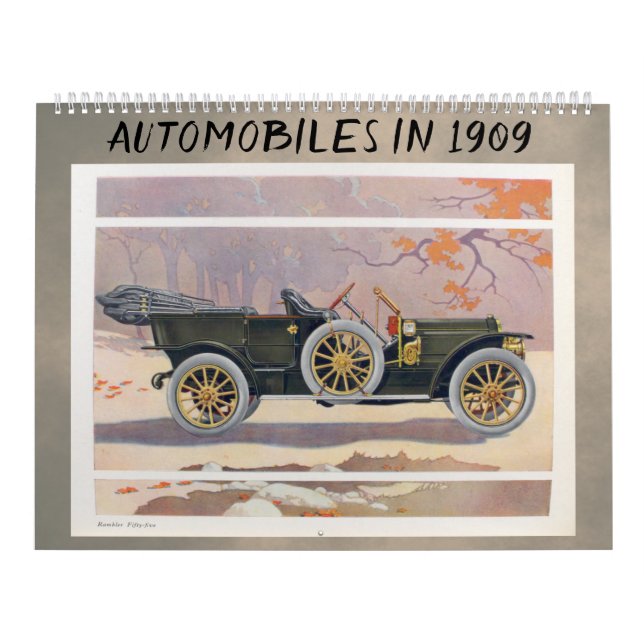 Calendrier Automobiles 1909 - Autos Vintage Classic Antique (Protection)
