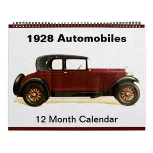 Calendrier Autos classiques 1928 Vielles voitures d'antiquité