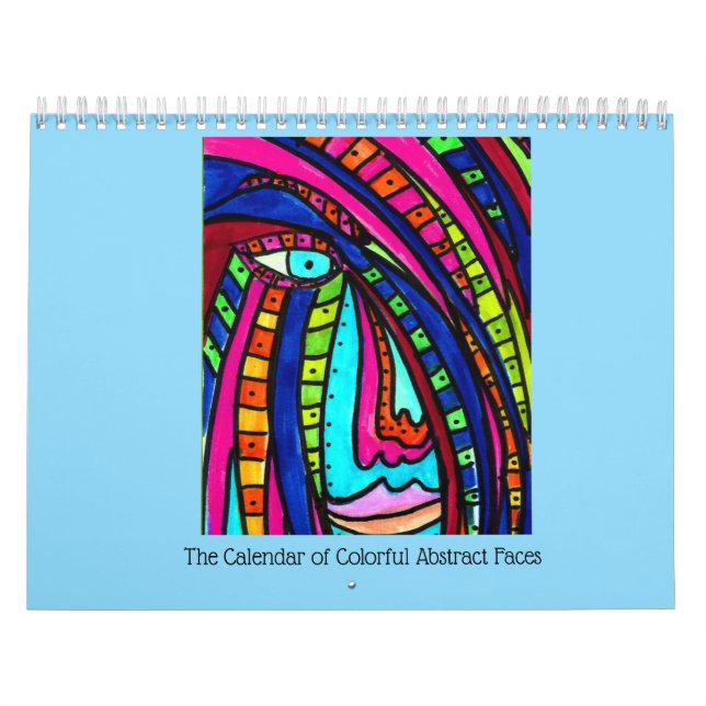 Calendrier aux visages abstraits colorés (Protection)
