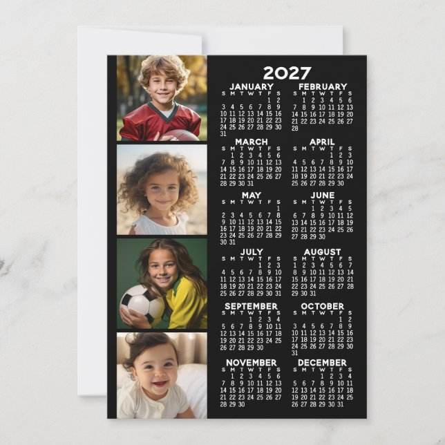 Calendrier avec 4 compositions de photos sur carte (Devant)