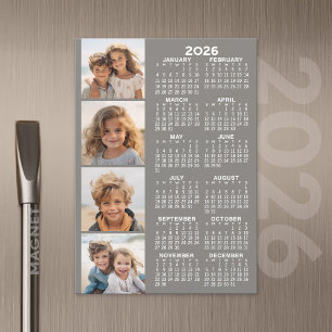 Calendrier avec 4 photo Collage carte magnétique -