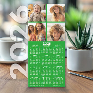 Calendrier avec 4 photo Collage - Carte Verte