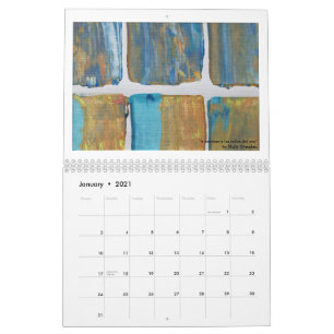 Calendrier avec des oeuvres d'art brillantes et de