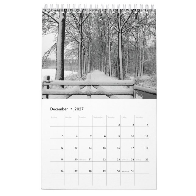 Calendrier avec images de la nature (Dec 2027)