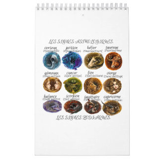 calendrier avec les signes astrologiques 