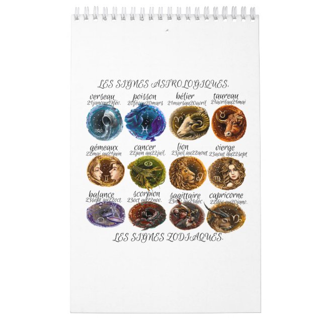 calendrier avec les signes astrologiques  (Protection)