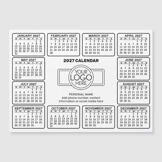 Calendrier avec logo Informations de contact Aiman (Devant)
