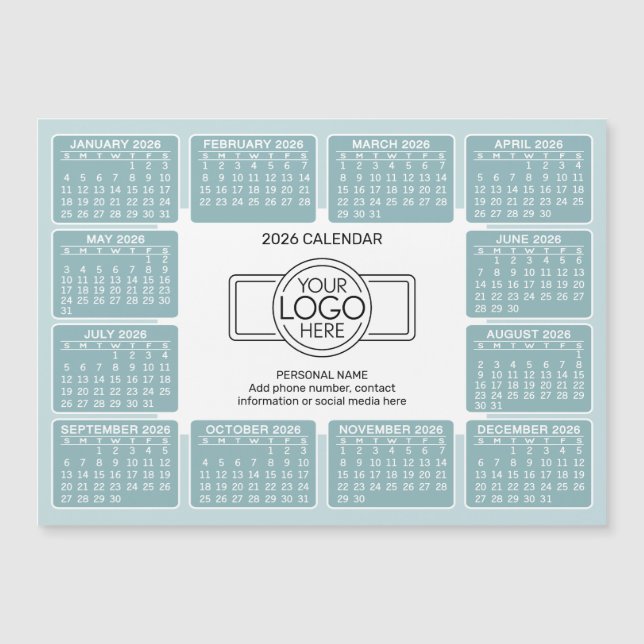 Calendrier avec logo Informations de contact Aiman (Devant)