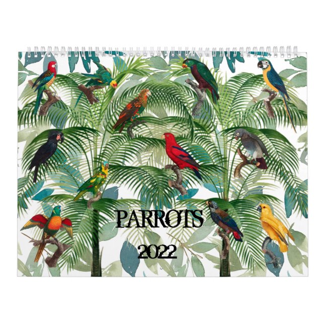 Calendrier avec perroquets tropicaux (Protection)