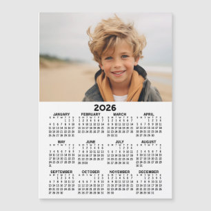 Calendrier avec Photo - Vue Annuelle Carte Magnéti