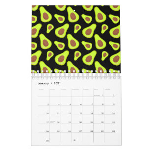 Calendrier Avocats verts amateur de légumes végétalien nourri