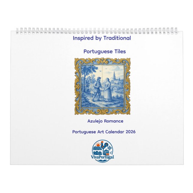 Calendrier Azulejo Romance Portuguese Art Calendar 2026 (Protection)