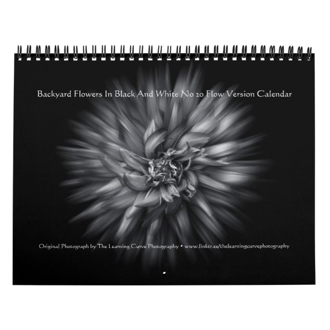 Calendrier Backyard Flowers In Black And White No 20 Flow (Protection)