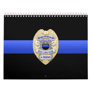 Calendrier Badge d'Amour Plus fin Ligne Bleue