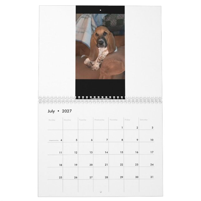 Calendrier Basset Hound (Jul 2027)