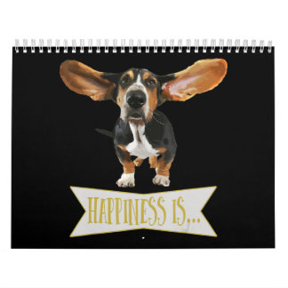 Calendrier Basset Hound Amoureux des chiens|Vintage Cottage B