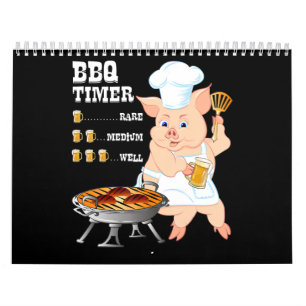 Calendrier BBQ BBQ Timer Pig Grill Barbecue Beer Lover Men