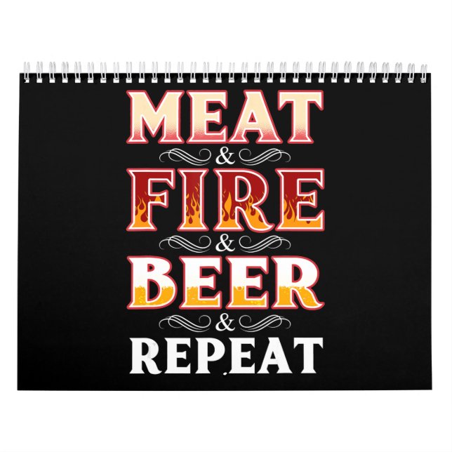 Calendrier BBQ| Grillades barbecue Fumer Viande Feu Bière Rép (Protection)