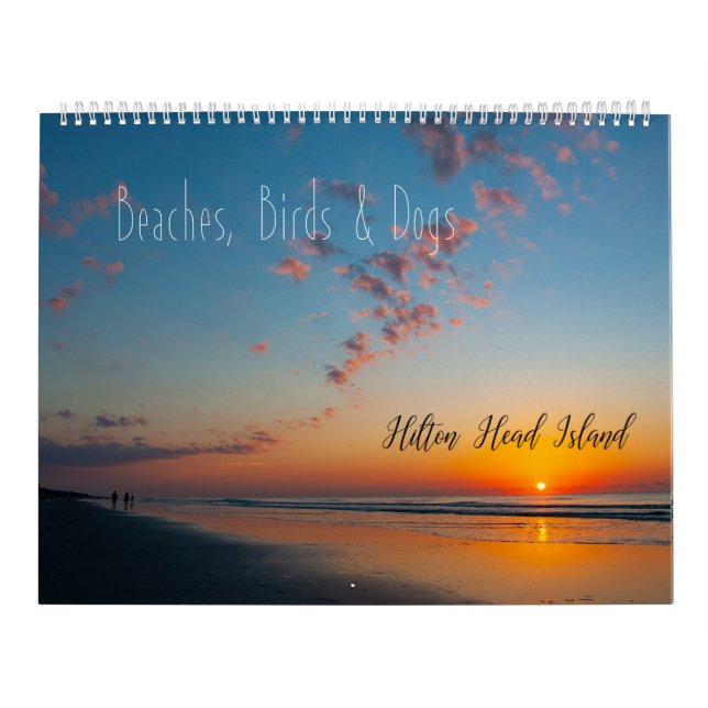 Calendrier Beachs, oiseaux et chiens sur Hilton Head Island (Protection)