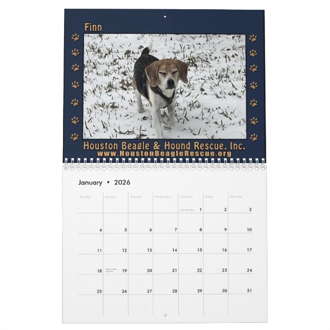 Calendrier Beagles and Buddies 2026 Calendar (Jan 2026)