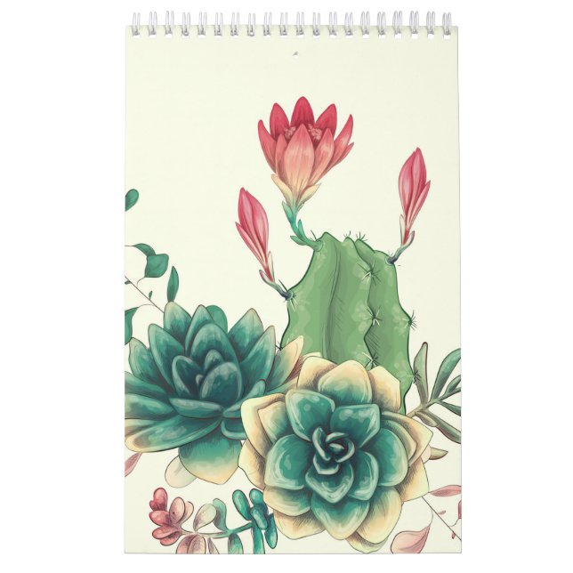 Calendrier Beau Cactus À Fleur (Protection)