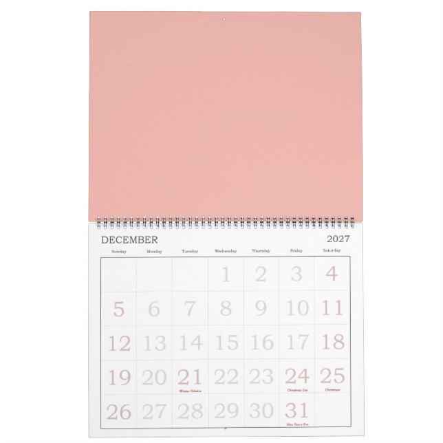 Calendrier Beau Rose (Dec 2027)