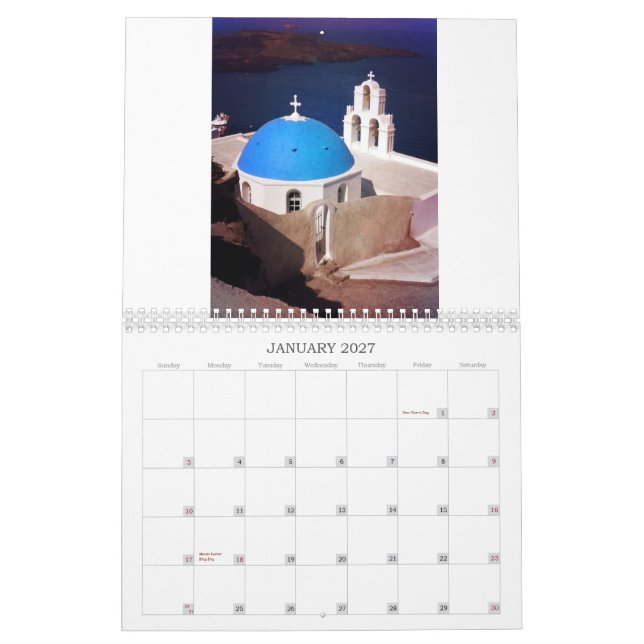 Calendrier Beau Santorini Grèce (Jan 2027)