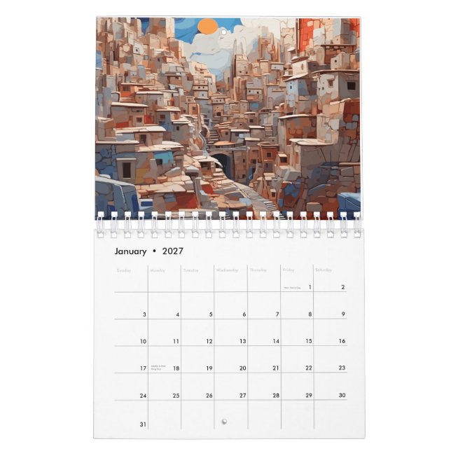 Calendrier beauté de l'année 2026 (Jan 2027)