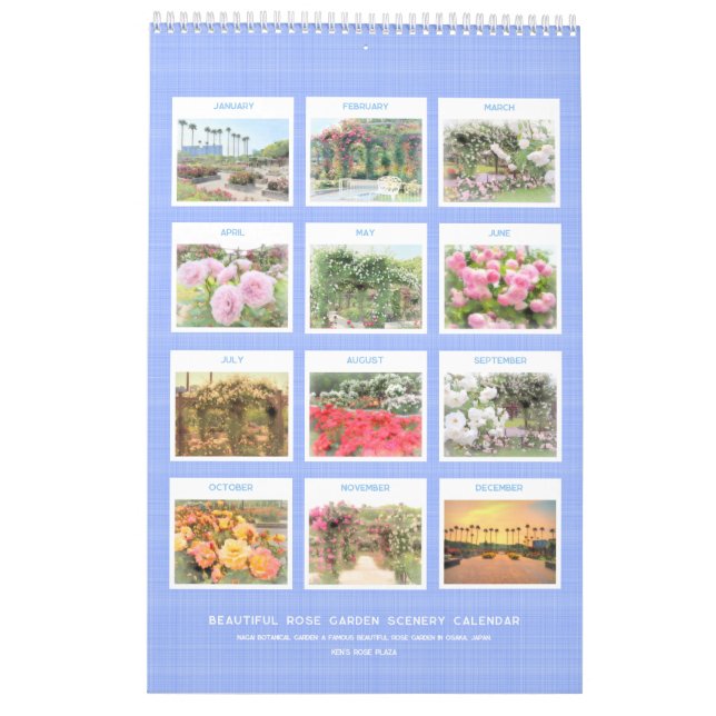 Calendrier Beautiful Rose Garden Scenery Calendar (Type-A) (Dos)