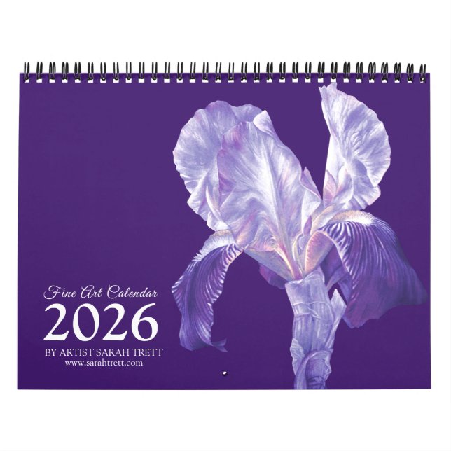 Calendrier Beaux-arts de l'artiste Sarah Trett fleur et anima (Protection)
