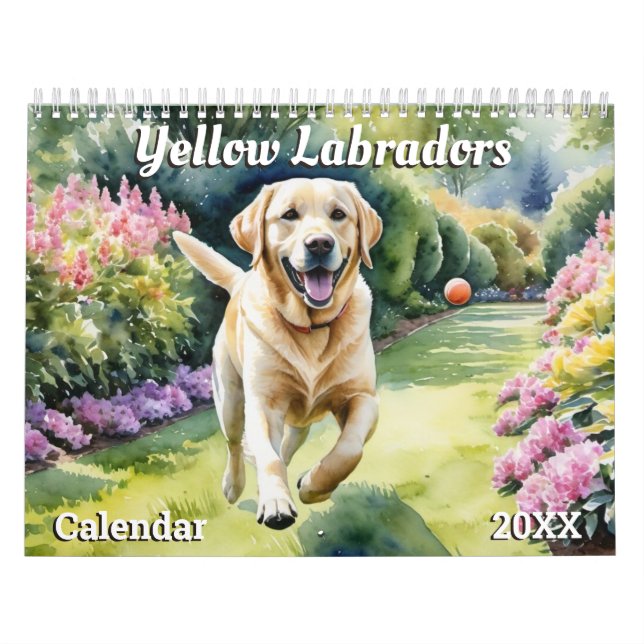 Calendrier Beaux labradors Jaunes Amoureux des animaux de chi (Protection)